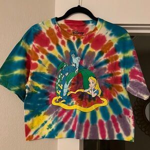Disney Alice in Wonderland tie-dye crop top, size medium, never been worn